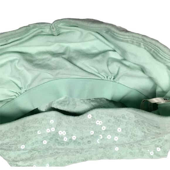 Forever‎ 21 Cropped Tube Top Sequin Sweetheart Juniors S Light Green Strapless - Picture 5 of 7